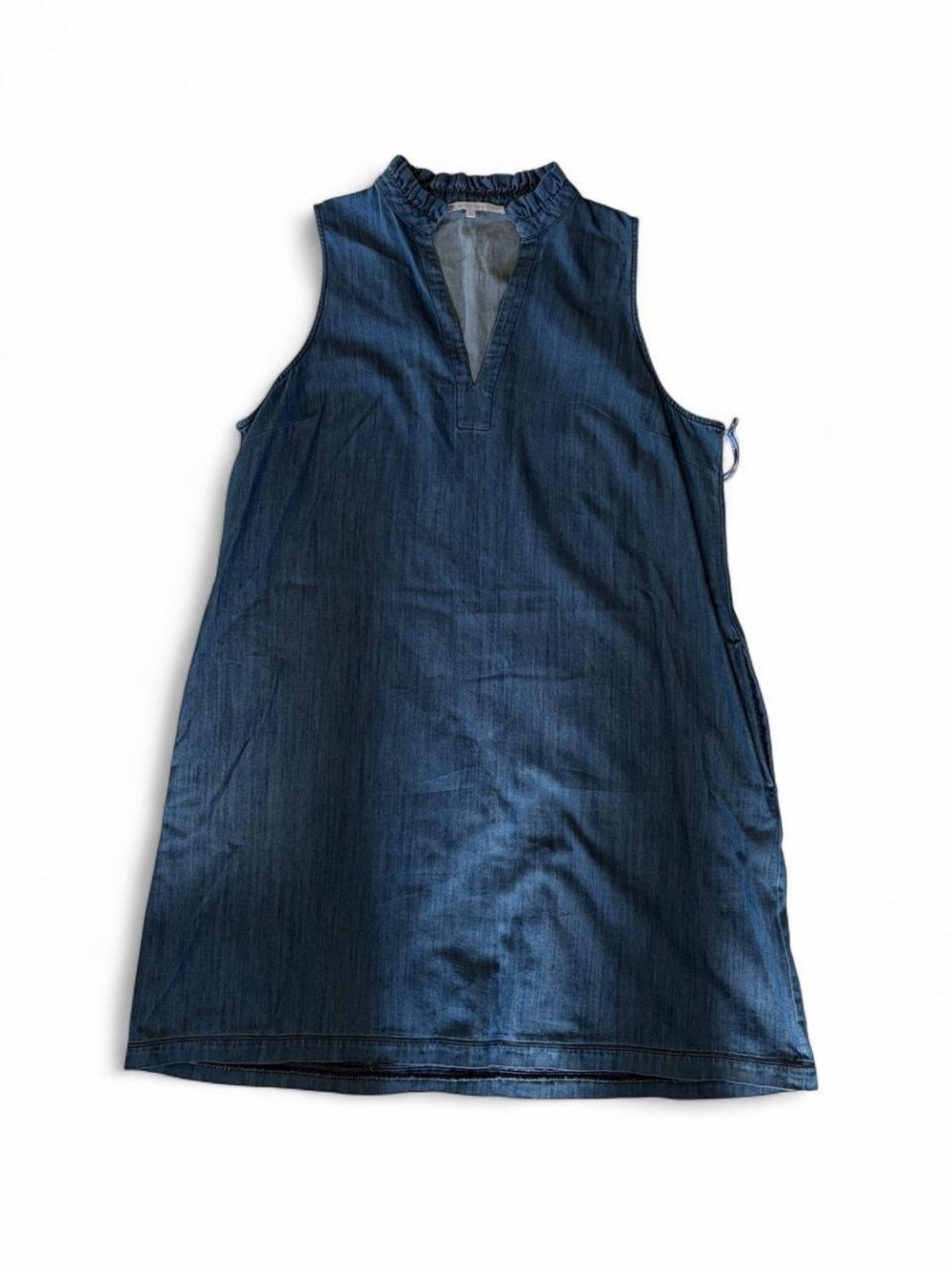 Southern Tide Sleeveless Denim Shift Dress - Dark Blue